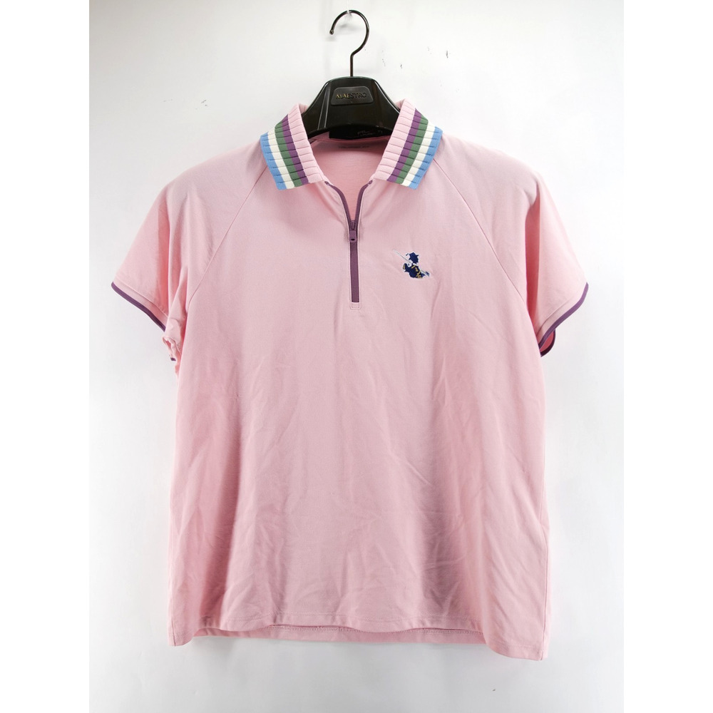 RLX Tailored Fit Pink Large Short Sleeve Golf Polo Shirt Women